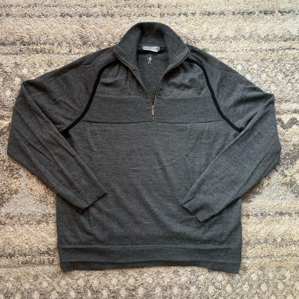 Smartwool 1/4 Zip Charcoal Pullover Sweater Large